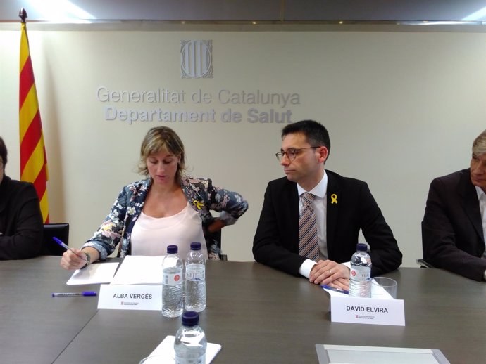 La consellera Alba Vergés y el director del CatSalut en su primera reunión