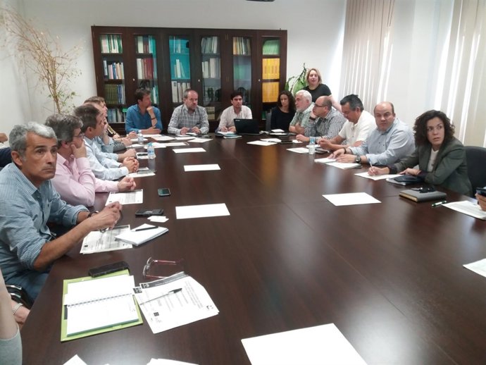 Algar (al fondo en el centro), preside la reunión