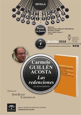 CARTEL DEL CICLO LETRAS CAPITALES. CARMELO GUILLÉN ACOSTA