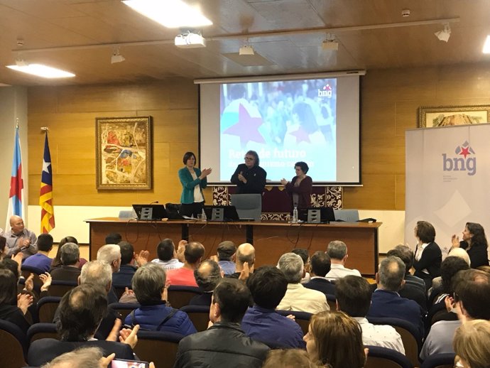 Tardà en un acto en Santiago con Ana Pontón