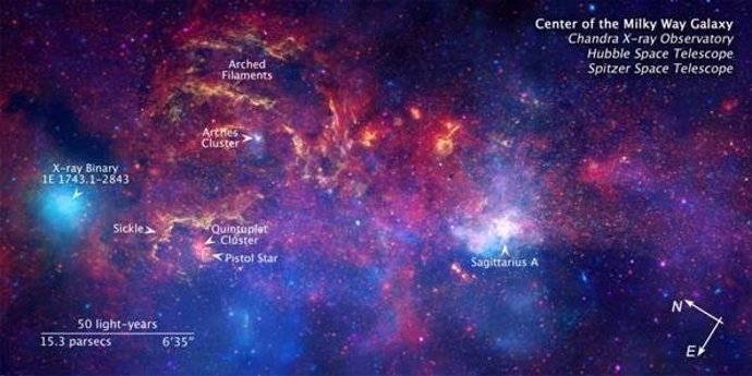Imagen de las regiones centrales de la Vía Láctea