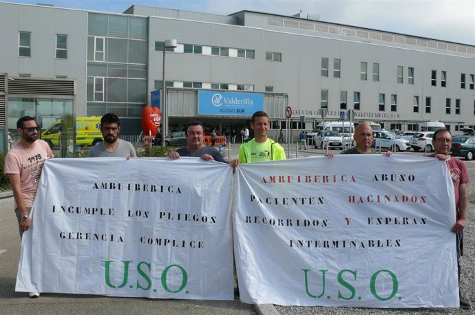Protesta USO por deficiencias en transporte sanitario