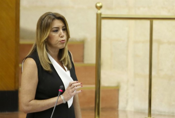 Susana Díaz, en Pleno Parlamentario de este jueves.