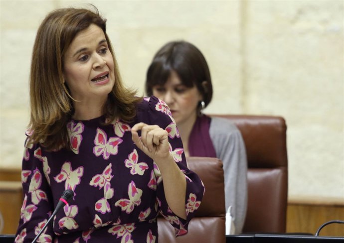 La portavoz adjunta de Podemos Andalucía, Esperanza Gómez, en el debate