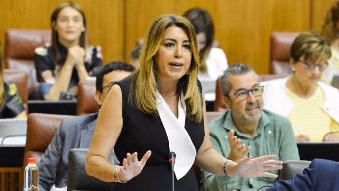 Susana Díaz, en el Pleno del Parlamento de este jueves.