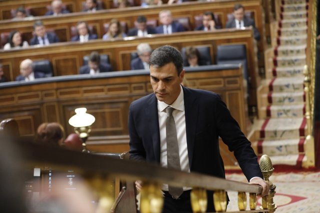 Pedro Sánchez en la moción de censura del Congreso