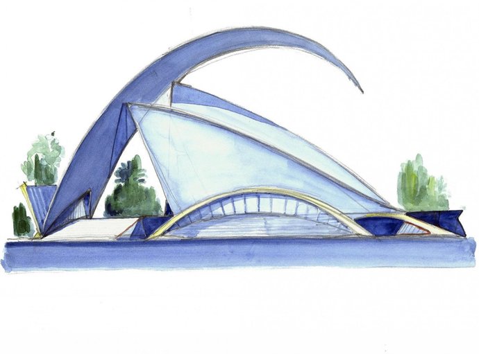 Uno de los bocetos de Las Artes y las Ciencias que componen la muestra