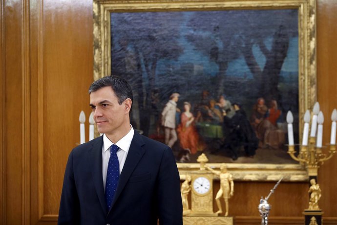 Pedro Sánchez en la toma de posesión del nuevo Gobierno