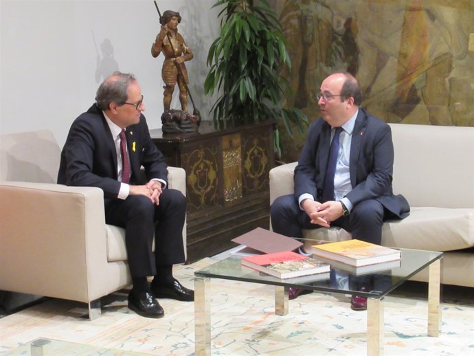  El President De La Generalitat, Quim Torra, I el líder del PSC, Miquel Iceta