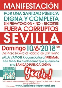 La asociación presidida por Jesús Candel convoca este domingo una protesta en Sevilla por una sanidad pública digna