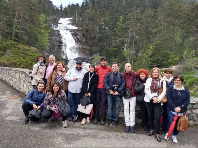 Empresarios altoaragoneses en uno de los enclaves franceses.