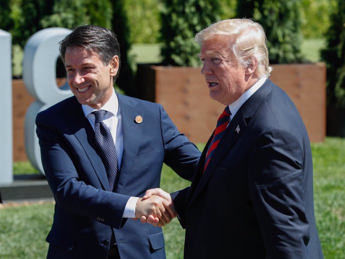 Primer ministro italiano, Giuseppe Conte, con presidente de EEUU, Donald Trump