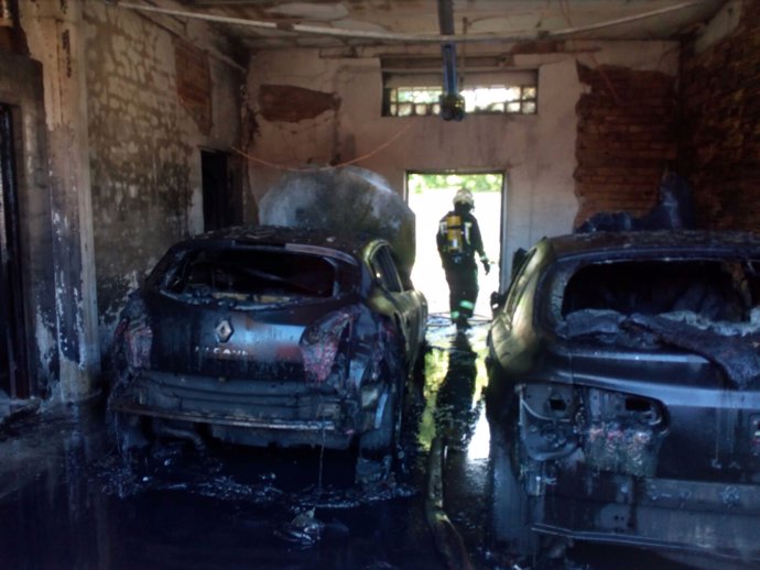Incendio en el garaje de una vivienda en Caparroso