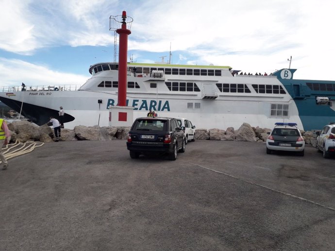 El buque 'Pinar del Río' de Baleària, que sufrió un incidente este viernes