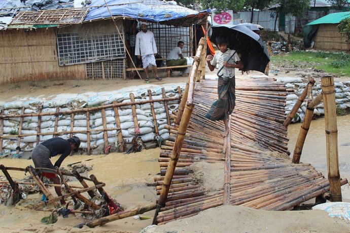 Consecuencias del temporal de lluvias en los campamentos de refugiados rohingyas