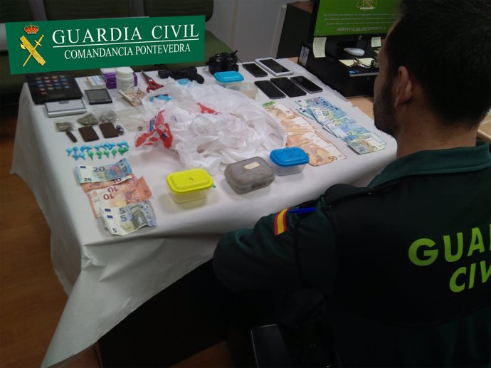 Desarticulado un punto de venta de drogas en Moaña (Pontevedra).