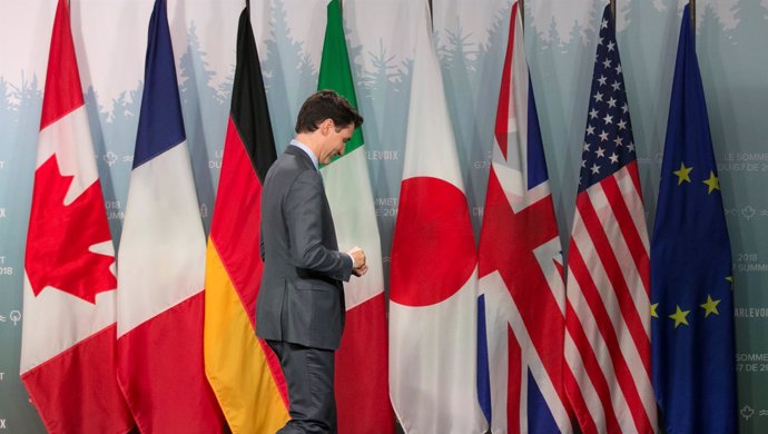 Justin Trudeau en la cumbre del G7 en Quebec