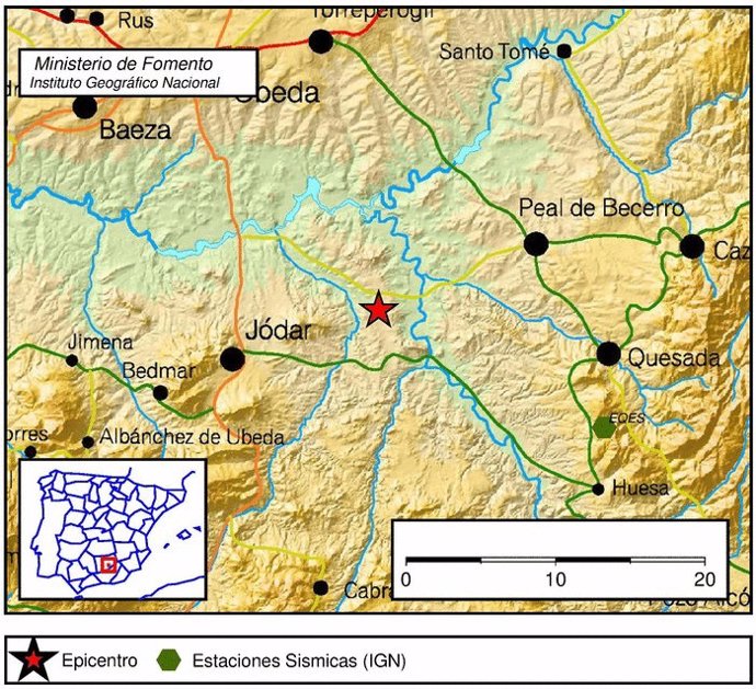 Terremoto registrado en Jódar