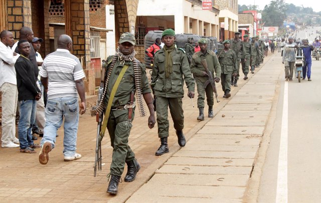 Soldados congoleños en la región de Kivu