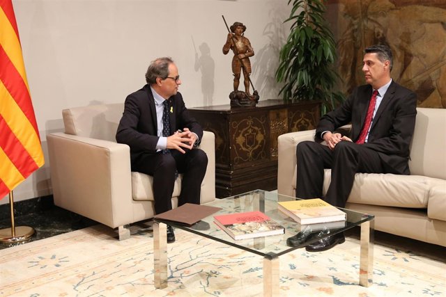 El presidente de la Generalitat, Quim Torra, con X.G.Albiol (PP)