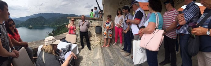 Empresarios de Gúdar Javalambre en el Castillo de Bled, en Eslovenia