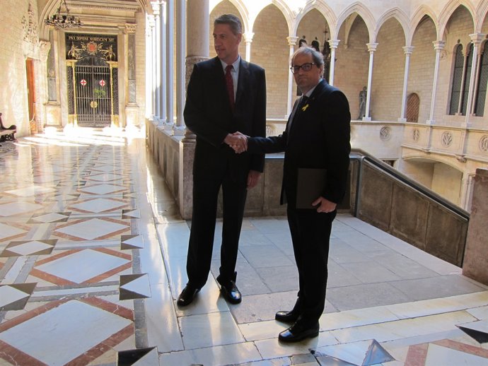 El president de la Generalitat, Quim Torra, amb X.G.Albiol (PP)
