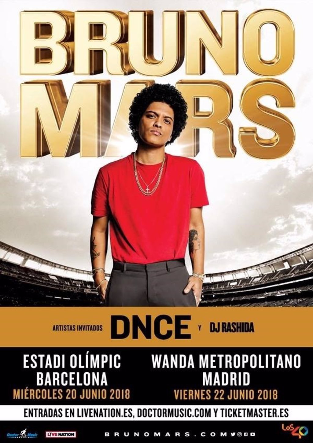 Nuevas entradas a la venta para el concierto de Bruno Mars en Madrid