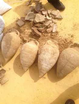 Monedas romanas descubiertas en Tomares