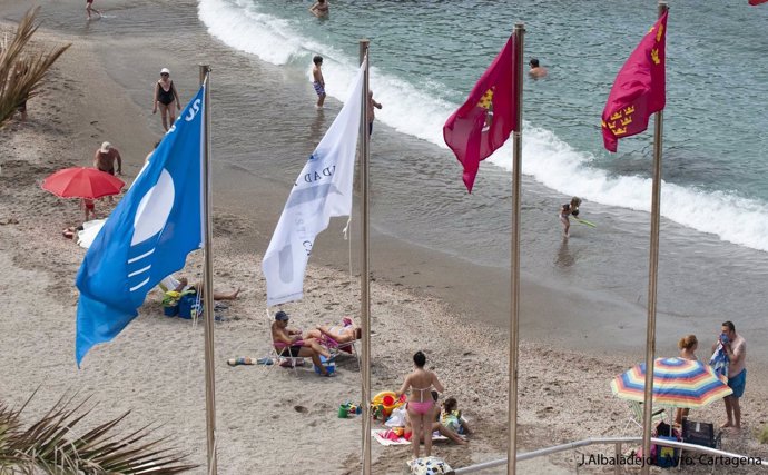 Izado banderas azules y Q de calidad en sus playas