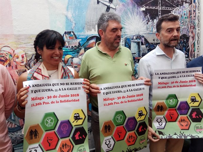 Teresa Rodríguez Podemos Montenegro CGT y Antoni Maillo IU