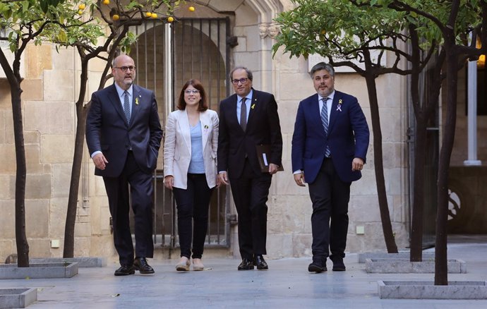 El pte.Q.Torra i els diputats de JxCat I.Pujol, G.Geis i A.Batet
