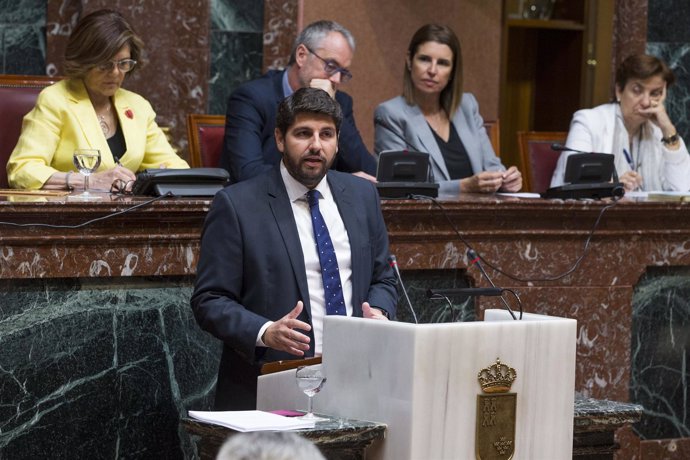 Fernando López Miras, durante el Debate del Estado de la Región