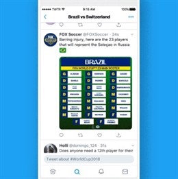 Twitter introduce los Eventos para seguir la Copa del Mundo 