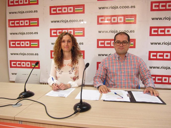 Alvaro Fuertes y Ana Belén Moreno de CCOO La RIoja                            