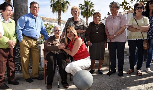 La presidenta de la Junta, Susana Díaz, en Santiago de Calatrava.