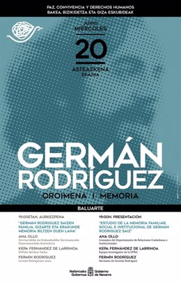 Cartel del acto en el que se presentará el estudio sobre Germán Rodríguez