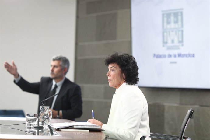 Roda de premsa de la portaveu de l'Estat, Isabel Celaá, després del Consell