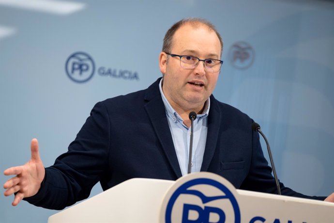 Miguel Tellado, secretario general del PP gallego en rueda de prensa