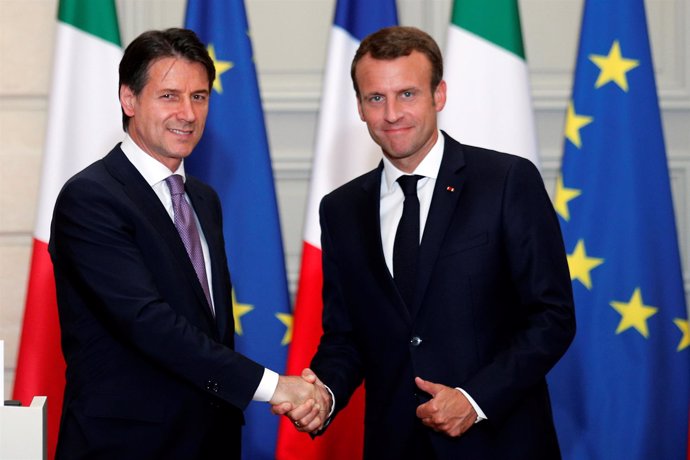 Emmanuel Macron y Giuseppe Conte