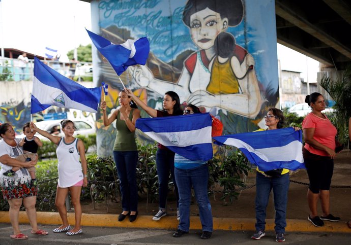 Manifestación contra el presidente de Nicaragua, Daniel Ortega