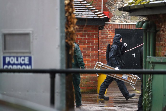 Despliegue policial en una zona visitada por Sergei Skripal en Salisbury