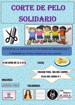 Valladolid.- Cartel del corte de pelo solidario