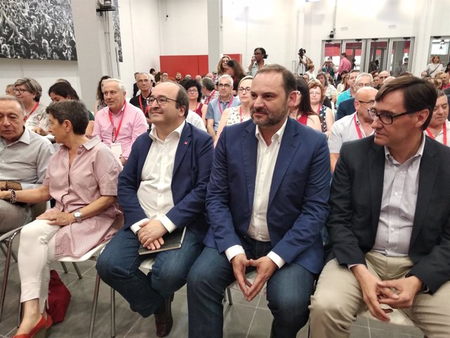 Teresa Cunillera, Miquel Iceta, José Luis Ábalos y Salvador Illa