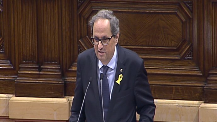 El president de la Generalitat, Quim Torra, en el Parlament