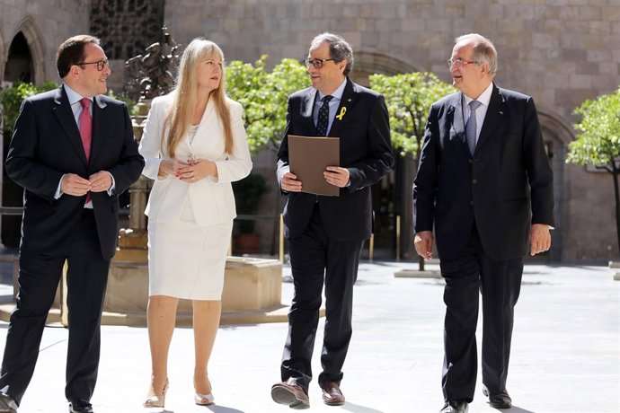 El presidente Quim Torra se reúne con J.González, R.Adell y H.De Felipe