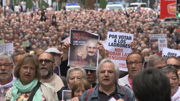 Manifestación de pensionistas en Bilbao