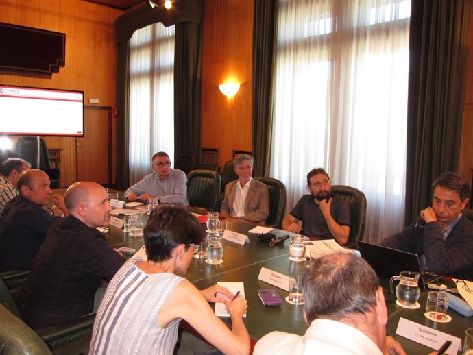 Santisteve, Híjar, Pina y Alastuey se han reunido hoy en el Ayuntamiento