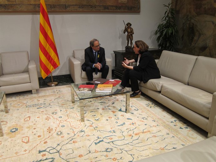 Reunió entre  Ada Colau i Quim Torra