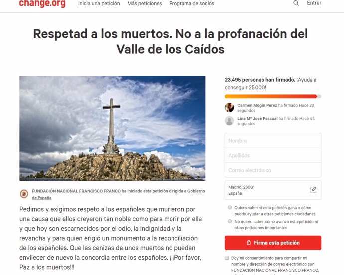 La Fundación Francisco Franco pide la "no profanación" del Valle de los Caídos