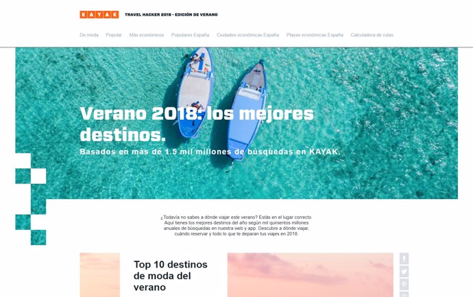 Guía online de KAYAK: Travel Hacker 2018 - Edición de verano